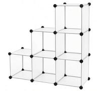Shein Estantería Modular de 6 Compartimentos, Organizador Modular de Plástico con Patas, Zapatero, Cubo de 30 x 30 x 30 cm, Salón, Dormitorio, Estudio, Mart
