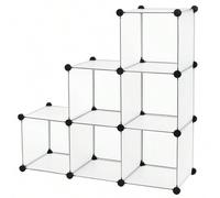 Shein Estantería Modular de 6 Compartimentos, Organizador Modular de Plástico con Patas, Zapatero, Cubo de 30 x 30 x 30 cm, Salón, Dormitorio, Estudio, Mart