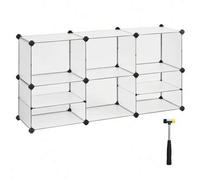 Shein Estantería Modular de 9 Compartimentos, Organizador de Plástico, Zapatero, 30 x 40 x 30 cm, 39 x 40 x 15 cm, Salón, Dormitorio, Estudio, con Martillo