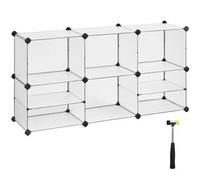 Shein Estantería Modular de 9 Compartimentos, Organizador de Plástico, Zapatero, 30 x 40 x 30 cm, 39 x 40 x 15 cm, Salón, Dormitorio, Estudio, con Martillo