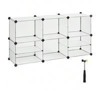 Shein Estantería Modular de 9 Compartimentos, Organizador Modular de Plástico, Zapatero, 30 x 40 x 30 cm, 39 x 40 x 15 cm, Salón, Dormitorio, Estudio, con M