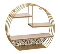 Shein Estanteria Pared Madera Metal Redonda Oro. Envío gratias en 24/72h