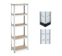 Shein Estanterías de carga pesada de 180 x 60 x 30 cm Relaxdays, 500 kg, de acero galvanizado, para almacén, montaje encajado, plateado