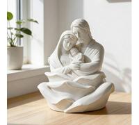 Shein Estatua de la Sagrada Familia en blanco - Figura religiosa de la Virgen María, José y el Niño Jesús, adecuada para decorar el hogar, la sala de estar,