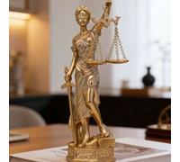 Shein Estatua de una diosa griega y romana que sostiene las balanzas de la justicia, una figura decorativa de resina para el hogar y la oficina, que simboli