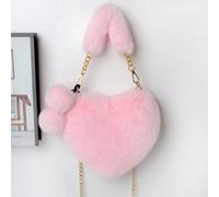 Shein Este bolso con forma de corazón de piel de conejo sintética es muy adecuado para niñas y estudiantes. Es un bolso de hombro lindo que se puede llevar