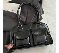 Shein Este bolso de hombro de unicolor, de moda y minimalista, con bolsillo lateral, es adecuado para ir de compras, guardar carteras y también puede ser ut