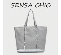 Shein Este bolso de moda con lentejuelas francesas tiene una gran capacidad, con un diseño de hombro/bandolera retro único, muy adecuado para el transporte