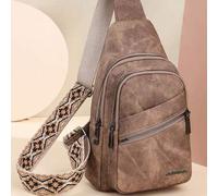 Shein Este bolso de pecho de mujer versátil, de moda y clásico, de unicolor retro de PU impermeable y de varias capas, presenta un diseño de bolsillo con bo