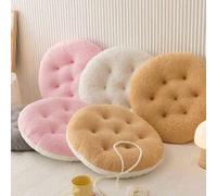 Shein Este cojín redondo de peluche grueso para el invierno es adecuado para la oficina, el automóvil, sentarse en el suelo durante mucho tiempo y diversas