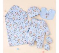 Shein Este conjunto de regalo para recién nacida con diseño de globos ofrece calidez y Charm infantil a la pequeña princesa. El set incluye un enterizo, una