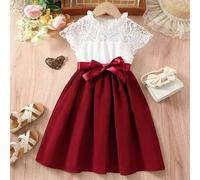 Shein Este elegante vestido de encaje blanco es adecuado para niñas de 4 a 7 años que lo usen en reuniones importantes durante el verano. No solo es adecuad