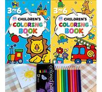 Shein Este es un libro para colorear lleno de diversión que incluye animales de dibujos animados, frutas y patrones de autos, con tutoriales de dibujo paso