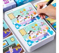 Shein Este libro de juego "Encuentra las diferencias" divertido mejora la concentración y la inteligencia de los niños. Es un juguete educativo que ejercita