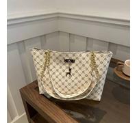 Shein Este moderno bolso de hombro con cadena y estampado geométrico en bloques de color es ideal para ir de compras, guardar la cartera, para mujeres jóven