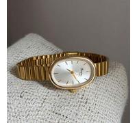 Shein Este reloj de cuarzo cuadrado de bambú dorado/plateado es adecuado para el uso diario y también es un regalo perfecto para cumpleaños y Navidad.
