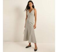 Shein Este vestido largo a cuadros grises aporta un estilo retro y colegial perfecto para el otoño. Es ideal para mujeres, vuelta al colegio y looks de otoñ