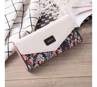 Shein Estilo coreano Cartera-sobre con bloqueo de color de estampado floral diminuto y en forma de diamante, suministros escolares, regalos para maestros, v