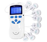 Shein Estimulador nervioso EMS de 8 modos y 15 niveles de intensidad, unidad TENS para masaje corporal completo. Incluye 8 almohadillas de electrodos para m