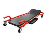 Shein Estiradora de garaje mecánica ajustable, 1118 mm, capacidad de 136.1 kg, camilla rodante automotriz con 6 ruedas, bandeja de herramientas acolchada, m