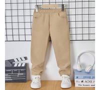 Shein Estos pantalones negros clásicos tejidos para niños pequeños tienen un diseño sencillo y elegante. Hechos de tela tejida de alta calidad, son rígidos