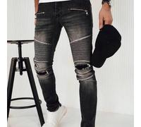 Shein Estos shorts vaqueros de ciclismo para hombre presentan un acabado desgastado y una cremallera decorativa. Confeccionados en una mezcla de algodón, po