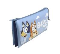Shein Estuche Bluey Triple, Portatodo Bluey Triple, Licencia Oficial 100%, Color Azul, 21 x 10 cm, Kiglam. Envios 24-48 horas