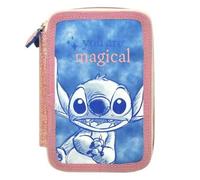 Shein Estuche Colores Stitch, Plumier Stitch Doble, Color Rosa y Azul, 20 x 14 x 5 cm, Licencia 100% Original, Kiglam. Envo¡ios 24-48 horas