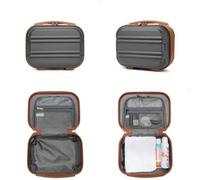 Shein Estuche Cosmético Rígido ABS de 12 Pulgadas, Organizador de Viaje Portátil, Estuche de Belleza Ligero, Bolsa de Aseo con Cremallera y Múltiples Compar