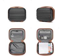 Shein Estuche Cosmético Rígido ABS de 12 Pulgadas, Organizador de Viaje Portátil, Estuche de Belleza Ligero, Bolsa de Aseo con Cremallera y Múltiples Compar
