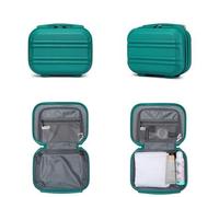 Shein Estuche Cosmético Rígido ABS de 12 Pulgadas, Organizador de Viaje Portátil, Estuche de Belleza Ligero, Bolsa de Aseo con Cremallera y Múltiples Compar