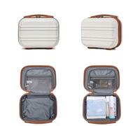 Shein Estuche Cosmético Rígido ABS de 12 Pulgadas, Organizador de Viaje Portátil, Estuche de Belleza Ligero, Bolsa de Aseo con Cremallera y Múltiples Compar