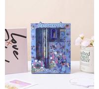 Shein Estuche de regalo con artículos de papelería, suministros escolares y estuche de transporte con diseños de Disney Stitch, Spider-Man, Blancanieves, Pr
