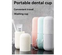 Shein Estuche de viaje para enjuague bucal, cepillo de dientes y pasta de dientes, taza de lavado, set de viaje para limpieza facial, artículos esenciales d