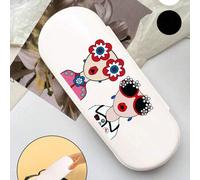 Shein Estuche grande y lindo para gafas, diseño con estampado de reina, bolsa para gafas, caja de gafas con estampado de moda, material de plástico, resiste