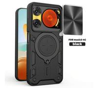 Shein Estuche magnético para anillo compatible con el smartphone ZTE Nubia Music 2 4G, compatible con soporte magnético para coche, protección de cámara, an