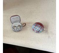 Shein Estuche para auriculares a cuadros azul y marrón retro con lazo colgante, compatible con Huawei Freebuds 7i, Freebuds 2, Freebuds SE 3, Freebuds 5i, G