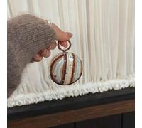 Shein Estuche para auriculares con diseño retro de rayas azules y marrones con estrella colgante, compatible con Huawei Freebuds 7i, Freebuds 2, Freebuds SE