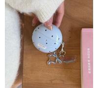 Shein Estuche para auriculares con estilo coreano, base azul con lunares negros + encanto de perro salchicha con lazo, compatible con Huawei Freebuds 7i, Fr