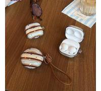 Shein Estuche para auriculares con estilo retro de color azul y marrón a rayas, con bloque de color y estrella, compatible con Huawei Freebuds 7i, Freebuds