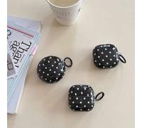 Shein Estuche para auriculares minimalista con base negra y lunares blancos con anillo colgante compatible con Huawei Freebuds 7i, Freebuds Clip 2 nuevo, Fr