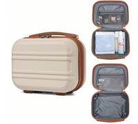 Shein Estuche para cosméticos de 12 pulgadas fabricado con carcasa rígida de ABS resistente: organizador de viaje ligero con múltiples compartimentos, crema