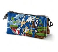 Shein Estuche Portatodo Triple Sonic The Hedgehog - SEGA Greenhill 23 x 11 cm Estuches Escolares Producto Oficial ✔Entrega 24/48h en España ( Peninsula )