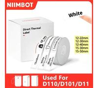 Shein Etiquetas adhesivas mini portátiles blancas, impermeables y antióleo para impresora térmica Niimbot D110/D11 para uso doméstico/comercial
