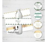 Shein Etiquetas adhesivas personalizadas para botellas de agua del Día de Henna, envoltorios de caramelos, decoración del festival de Mehndi, fiesta de desp