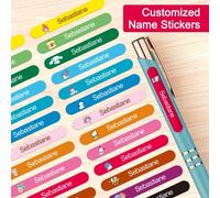 Shein Etiquetas personalizadas de Hello Kitty de Sanrio a prueba de agua - Calcomanías estéticas personalizables para libros/bolígrafos/varios artículos de