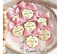 Shein Etiquetas personalizadas para favores de bautizo, boda, etiquetas acrílicas doradas, etiquetas espejo acrílico, favores de bautizo, gracias por venir,