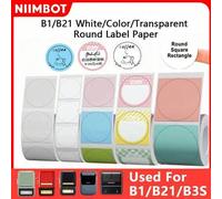 Shein Etiquetas térmicas Niimbot blancas/ Cable/Color/Transparentes Pegatinas redondas adhesivas impermeables para impresora de etiquetas Mini B1/B21/B3S
