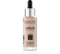 Shein Eveline Cosmetics Liquid Control HD Foundation con niacinamida y ácido hialurónico - Frasco cuentagotas - Tono 060 Sunny Beige - Humedad duradera y ac