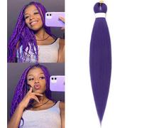 Shein Extension De Cabello Trenzado Pre Estirado Para Halloween, 26 Pulgadas De Trenza Sin Nudos En Una Caja Profesional De Crochet Sintético Natural Ez Bra